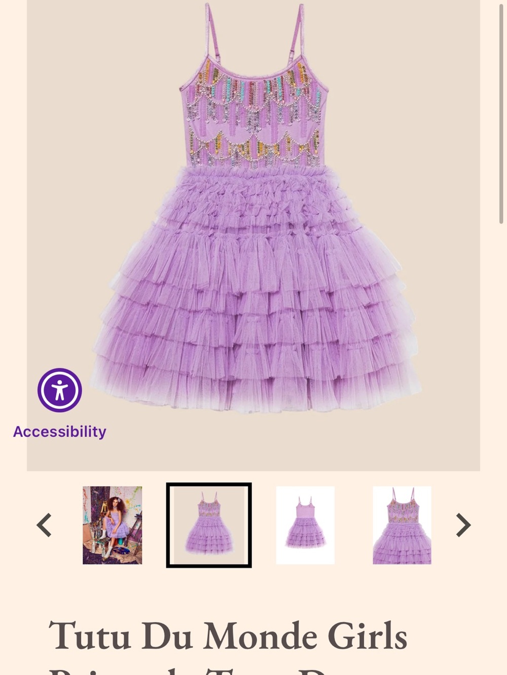 Tutu Du Monde Lilac Tulle Ruffle Dress with Sequin Bodice